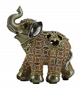 Διακοσμητικό Polyresin Ελέφαντας Σομόν/Ασημί  11.5x4.5x11.5εκ.
