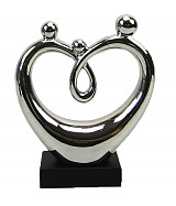 Κεραμική Διακοσμητική Φιγούρα Ζευγάρι Καρδιά Ασημί