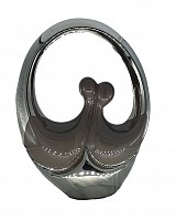 Κεραμικό Διακοσμητικό Βάζο Ζευγάρι Ασημί 22.5X9.5X29.5εκ.