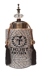 Βάζο Τζαρ Κεραμικό Με Καπάκι/Φούντα WB15-01-19400