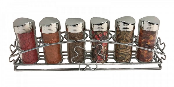 Σετ Μπαχαρικών 6τεμ. Με Μεταλλική Βάση