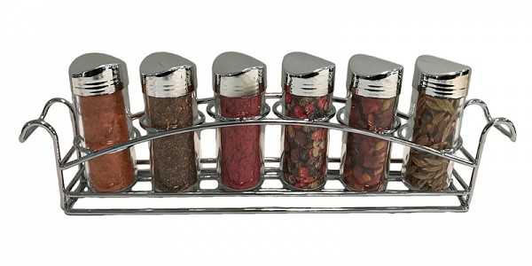Σετ μπαχαρικών 6τεμ. με μεταλλική βάση