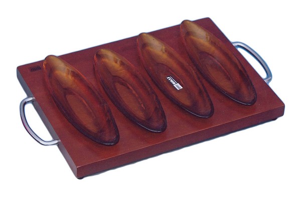 Ορντεβιέρα γυάλινη 4 θέσεων σε ξύλινη βάση GW254