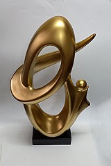 Κεραμικό Διακοσμητικό Αφηρημένο Σχέδιο Σε Χρυσό Ματ  49.53cm