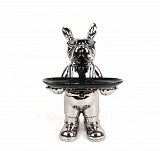 Κεραμικό Διακοσμητικό Σκυλάκι Ασημί /Μαύρο 30.50cm