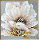 Πίνακας Σε Καμβά Λουλούδι σε Ασημί Κάδρο 62.5x62.5x2.8cm