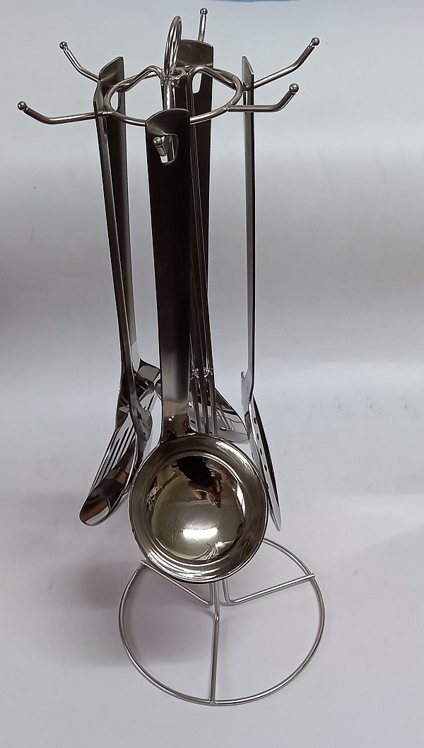 Σετ 6τμχ Κουτάλες Ανοξείδωτες Με Ανοξείδωτη Βάση 43x14cm