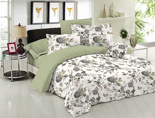 Σετ Πάπλωμα Le Blanc Premium Cotton 100% Rose Olive Υπέρδιπλο 220x240