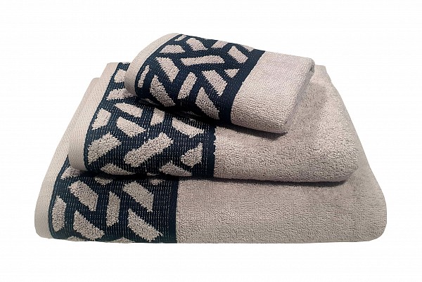 Πετσέτα Le Blanc Πεννιέ Ζακάρ 550gr/m2 MYKONOS Grey Σώματος 70x140
