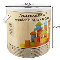 Wooden blocks - 100pcs Kruzzel 22666