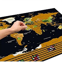 World map scratch card with flags 23443