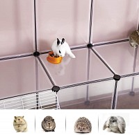 SONGMICS Guinea Pig Playpen, DIY Hutch Cage for Small Pet, White LPC004W01