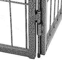 FEANDREA 8-Panel Pet Playpen, Heave-Duty Dog Enclosure, 77 x 100 cm, Grey PPK81G