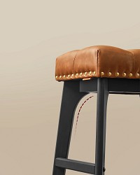 VASAGLE Bar Stools Set of 2, Kitchen Chairs, Faux Leather, Decorative Buttons and Rivets, Solid Wood Legs, 66cm High, Home Bar, Dining Room, Easy Assembly, Coffee Brown LBC085K01