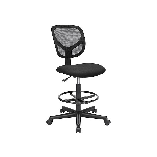 SONGMICS Mesh Drafting Stool Chair, OBN15BK