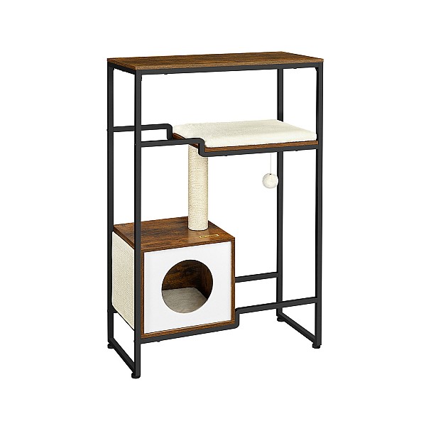 FEANDREA PCT112X01 Cat Scratching Post 2-in-1 Furniture Vintage Brown