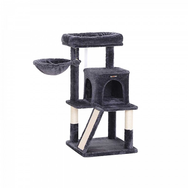 FEANDREA Cat Tree, Cat Tower, Widened Perch for Large Cats, Smoky Grey PCT51G